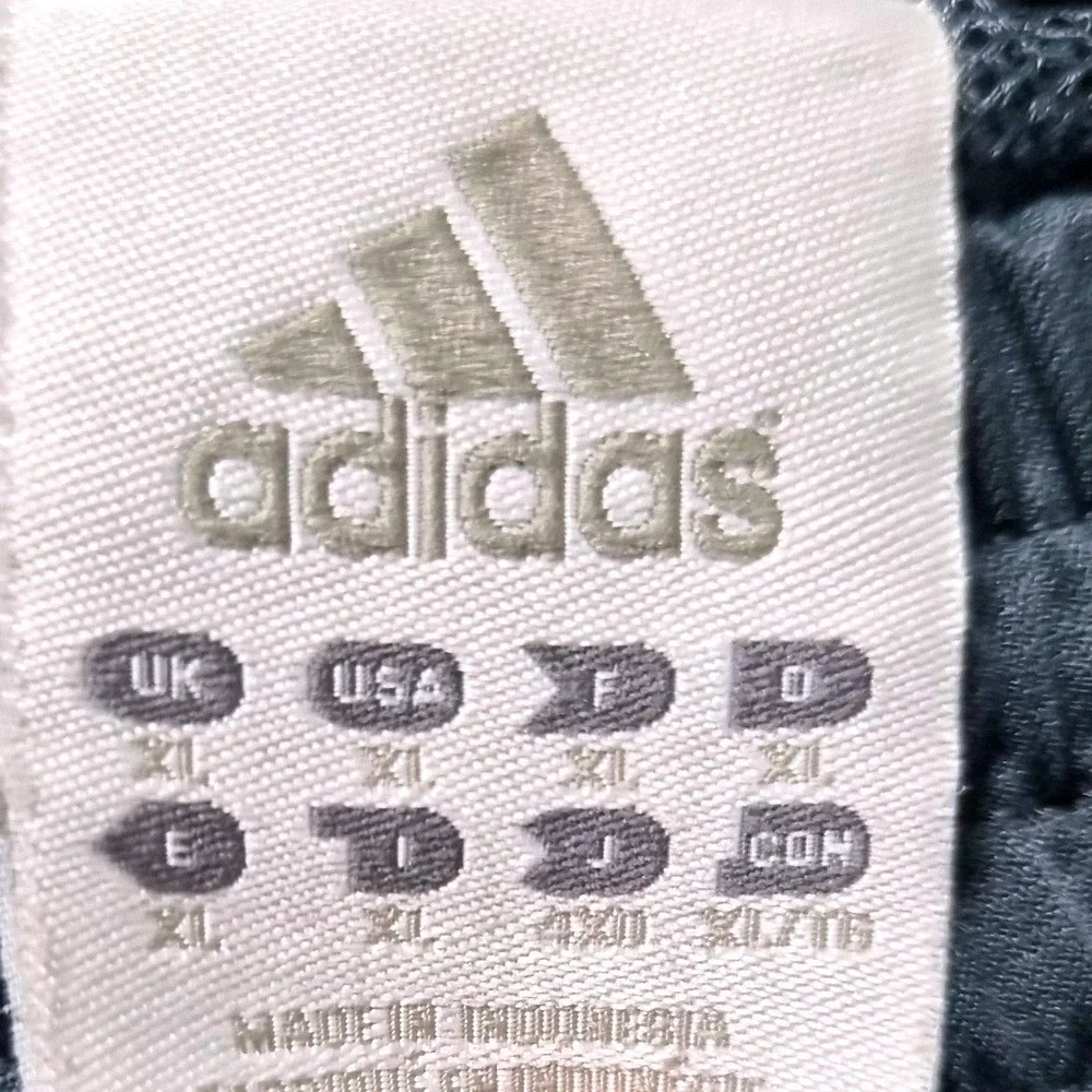 Adidas  Mens XL Track‎ Pants Black Grey  Stripe Athletic Training Pants